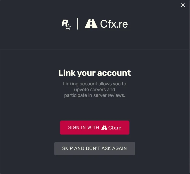 Cfxアカウント連携画面