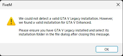 Legacy版要求のエラー画面